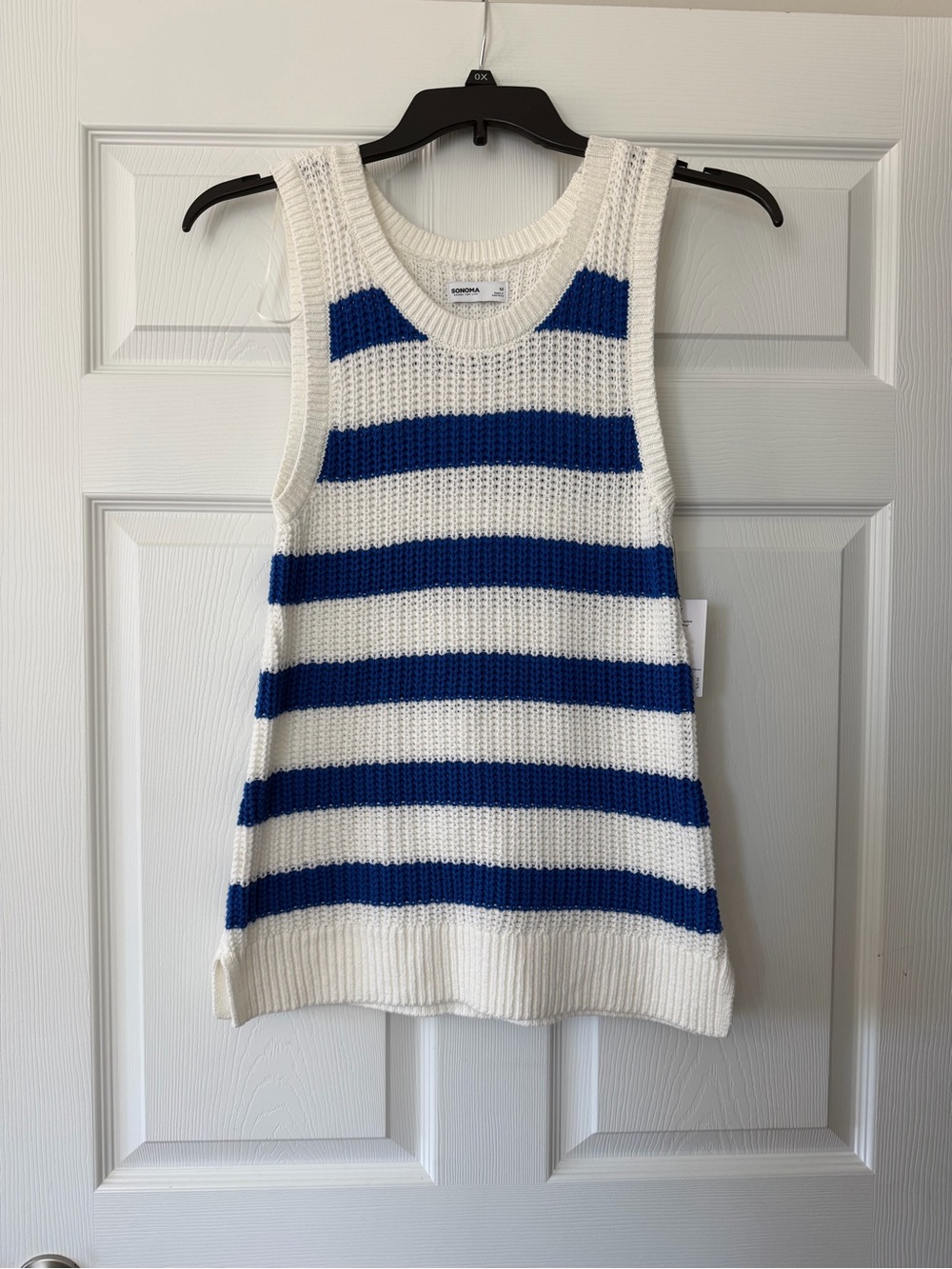 Sonoma Blue and White Striped Knit Tank
